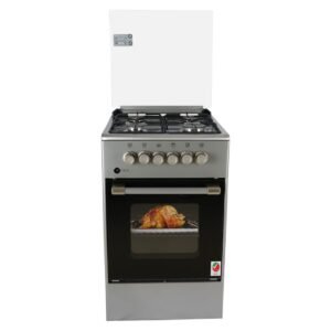 AFRA Free Standing Cooking Range 50x50 – 4 Burners, Stainless Steel, Compact, AF-5050CRGS