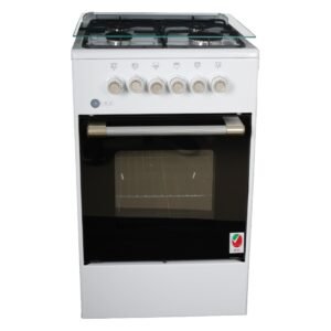 AFRA Free Standing Cooking Range 50x50 – 4 Burners, White Enamel, Compact, AF-5050CRGW