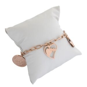 AFRA JEW Rosette Bracelet | Rose Gold Stainless Steel | Floral Charm | AFJ13004B