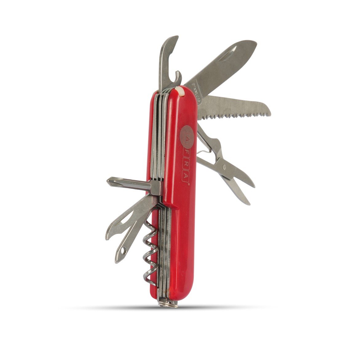 AFRA 9-in-1 Multifunction Knife - Model AF003MK | Stainless Steel | Red ABS Handle | Foldable Tool - Image 4
