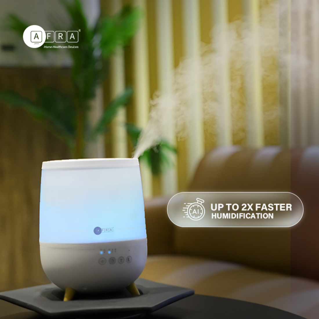AFRA Ultrasonic Room Humidifier | 2L | Timer | Ambient Light | Sleep Mode | AF-800UH - Image 3
