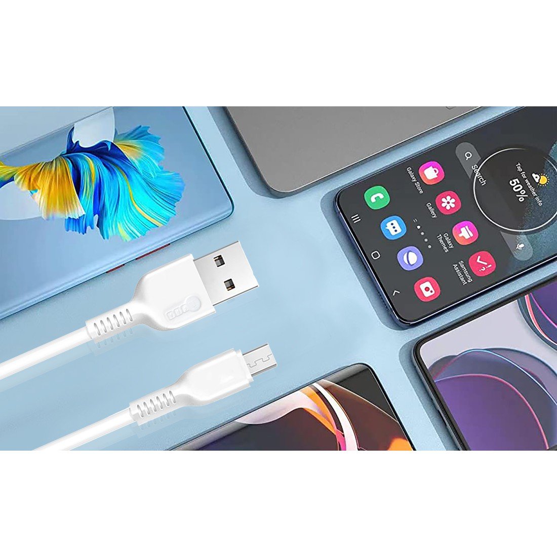 AFRA USB Charging Cable AF-0042MUSB – 2.4A, Micro USB, 1m, Durable & Heat Resistant PVC - Image 3