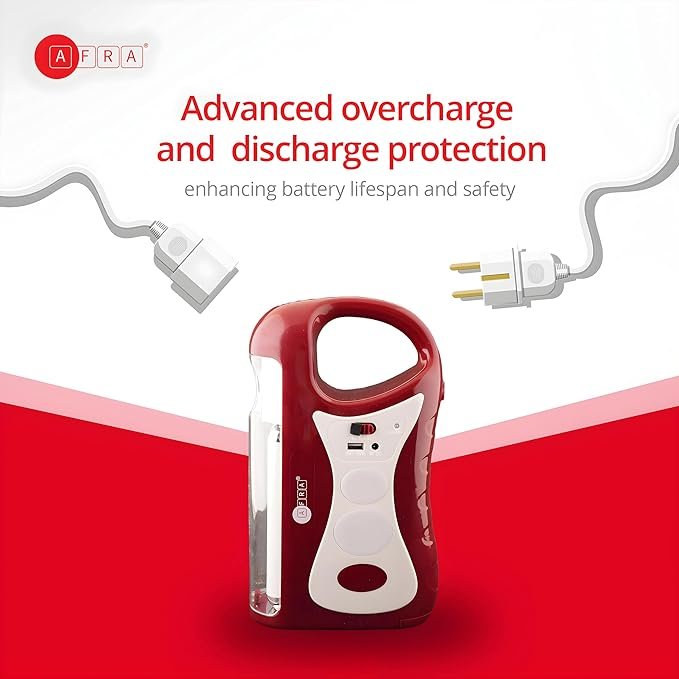 AFRA Emergency LED Light | Rechargeable | 24 SMD | USB Charging | Indoor & Outdoor | AF-6700ELRD - Image 4