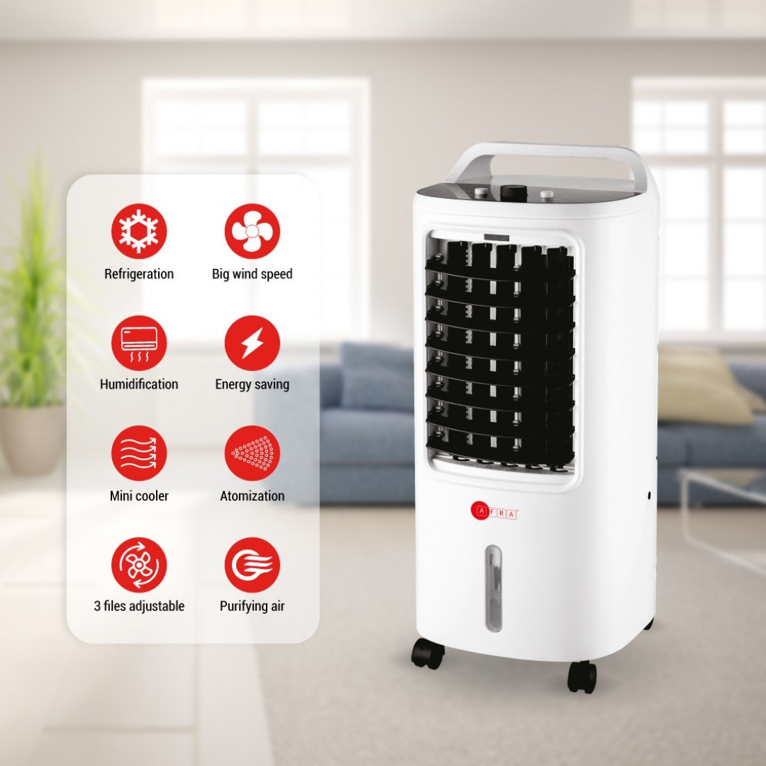 AFRA Air Cooler 4L – White, 65W, Swing & Speed Settings, Wide Area Cooling, AF-45COWT - Image 3