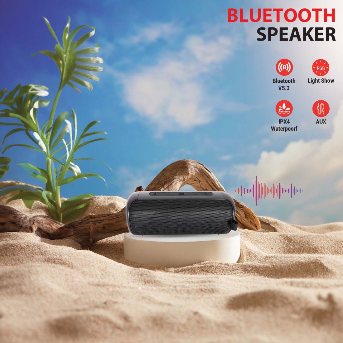 AFRA Bluetooth Speaker | 12W Ultra Bass | RGB Light Show | IPX4 Waterproof | Rechargeable Battery - Image 2