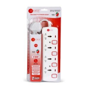 AFRA Extension Cord AF-004EXRD-5MT – 5M Cable, 4 Universal Sockets, Shockproof, 250V, 2-Year Warranty