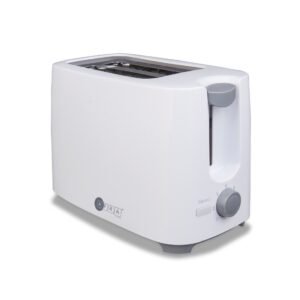AFRA Electric Toaster 700W – 2 Slots, Crumb Tray, White Plastic Body – AF-100240TOWH