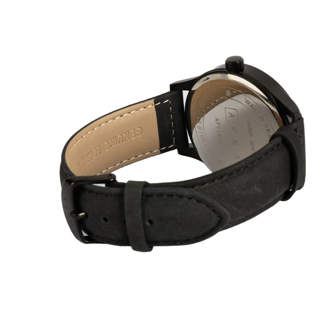 AFRA Retronic Gents Watch | Black Case | Black Dial | Black Leather Strap | Model AF11901 - Image 5