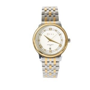 AFRA Radiant Gents Watch | Silver/Gold Case | White Dial | Two-Tone Bracelet | AF12201