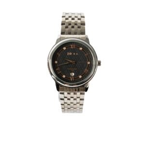 AFRA Radiant Gents Watch | Silver Case | Black Dial | Silver Bracelet | Model AF12202