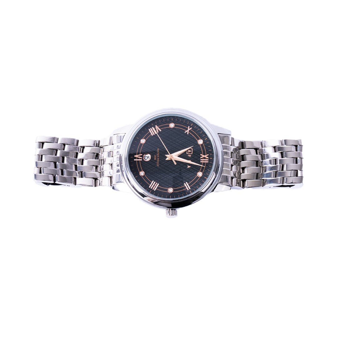 AFRA Radiant Gents Watch | Silver Case | Black Dial | Silver Bracelet | Model AF12202 - Image 6