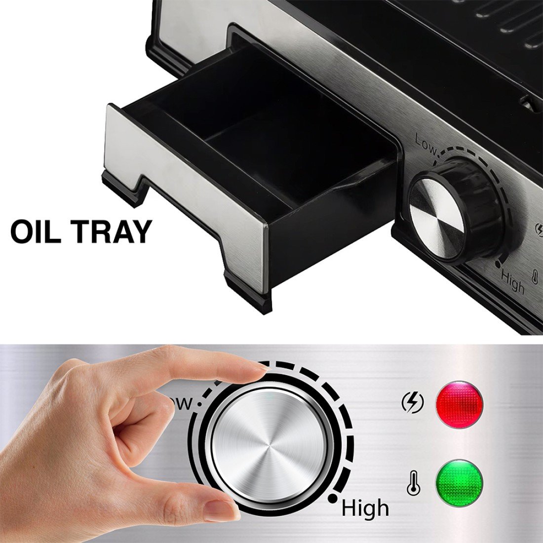 AFRA 2000W 4-Slice Health Grill – Adjustable Temperature, Non-Stick Plates – AF-1840CGSS - Image 5