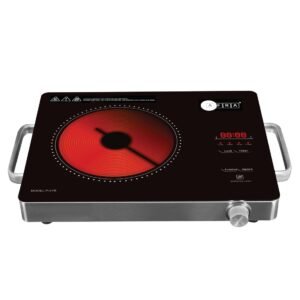 AFRA 2000W Infrared Cooktop – LED Display, Child Lock, Crystal Plate – AF-2000BICBK