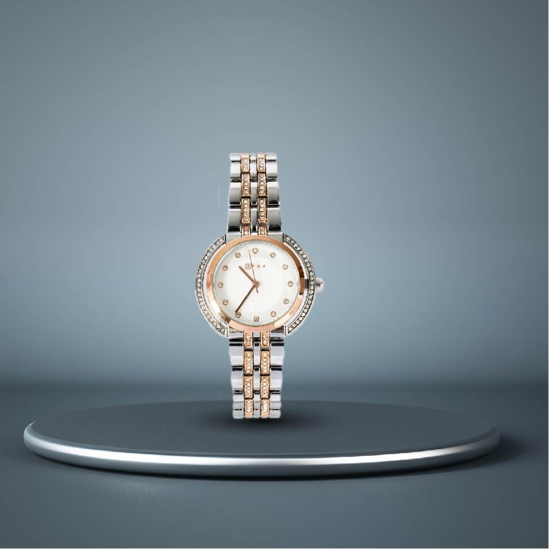 AFRA Helene Ladies Watch | Gold/Silver Case | Silver MOP Dial | Two-Tone Bracelet | AF22102 - Image 3