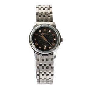 AFRA Radiant Ladies Watch | Silver Case | Black Dial | Silver Bracelet | Elegant Style | AF22202