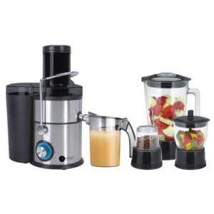 AFRA 4-in-1 Juicer & Blender, 1.5L Glass Jar, Meat Chopper, Grinder, 5 Speeds – AF-800JCBK