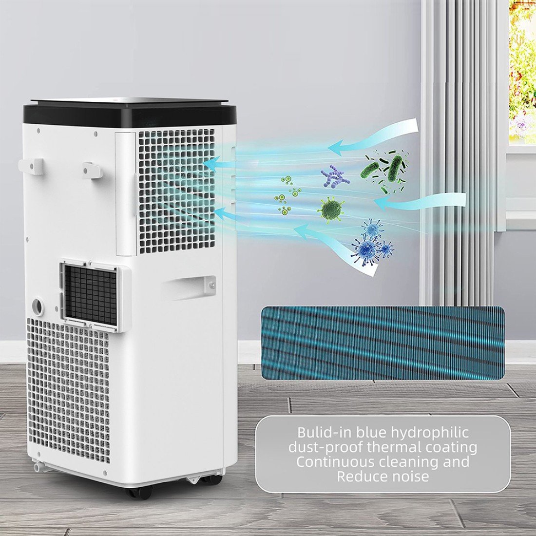 AFRA Portable Air Conditioner | 9000 BTU | Remote Control | 24-Hour Timer | Digital Display | AF-900PACWH - Image 5