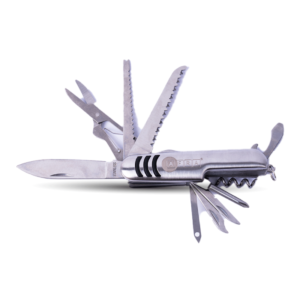 AFRA 11-in-1 Multifunction Knife - Model AF004MK | Silver | Stainless Steel | Foldable Multi-Tool