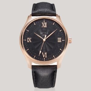 AFRA Maximus Gents Watch | Rose Gold Case | Leather Strap | 30m Water Resistant | AF10602