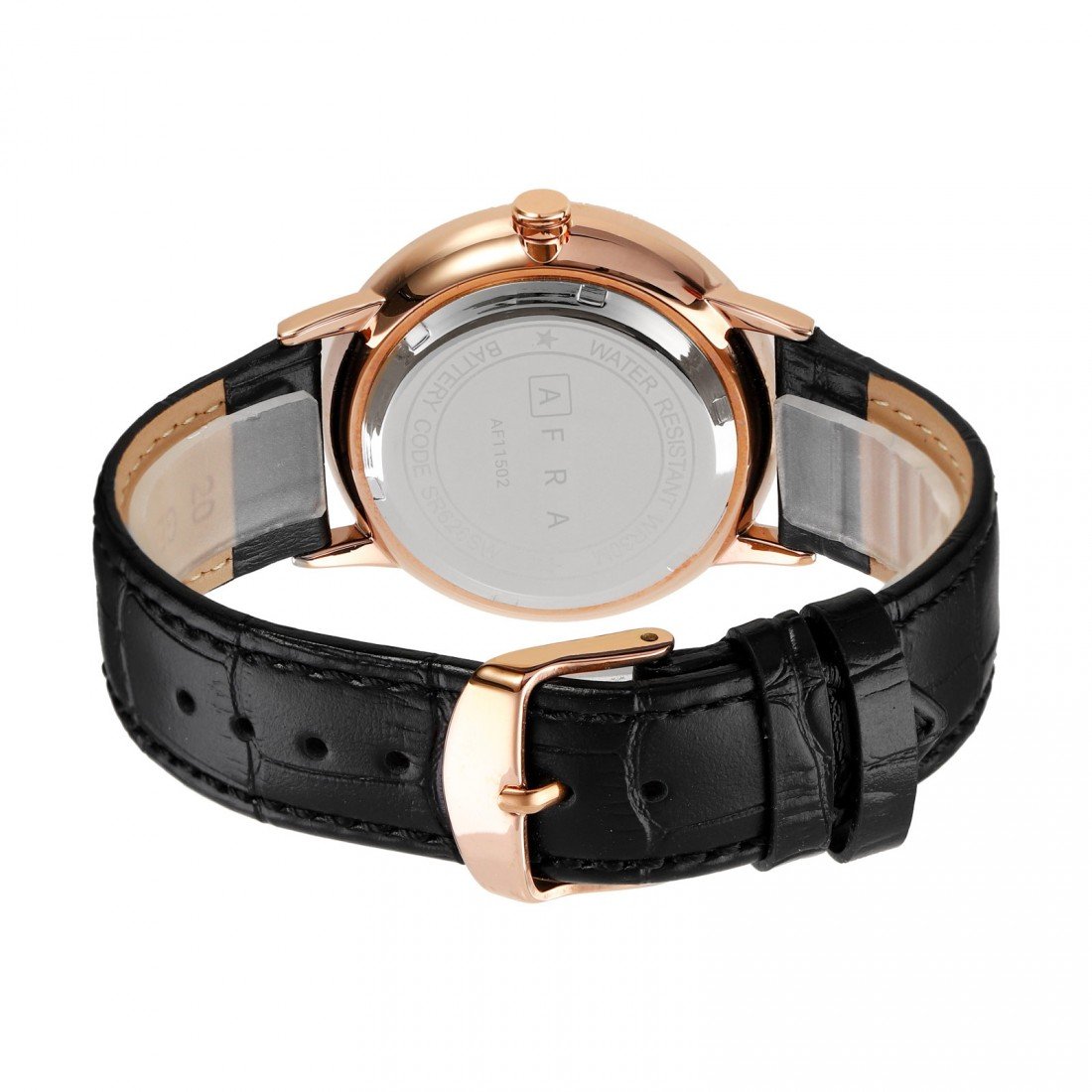 AFRA Radius Gents Watch | Rose Gold Case | Black Dial | Black Leather Strap | AF11502 - Image 2