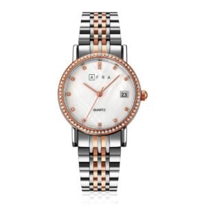 AFRA Calla Ladies Watch | Rose Gold & Silver Case | White MOP Dial | Two-Tone Bracelet | AF20603