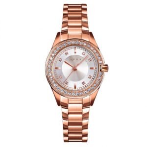 AFRA Celeste Ladies Watch | Rose Gold Case | Silver Dial | Rose Gold Bracelet | Elegant Design | AF21203