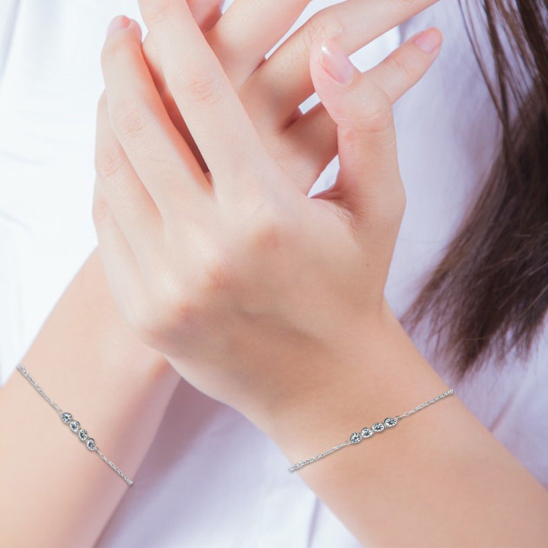 AFRA JEW Jewel Bracelet | Silver Stainless Steel | Elegant Wristwear | Sparkling Modern Design | AFJ20001B - Image 5