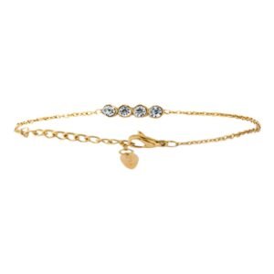 AFRA JEW Jewel Bracelet | Gold Stainless Steel | Sparkling Elegant Design | Classic Women’s Jewelry | AFJ40005B