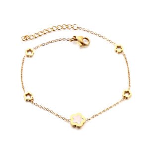 AFRA JEW Clover Bracelet | Gold Stainless Steel | Symbol of Luck & Elegance | AFJ16003B
