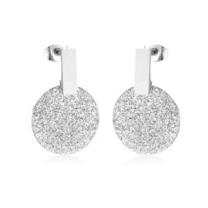 AFRA JEW Frost Earrings | Silver Stainless Steel | Textured Leaf Design | AFJ21001E
