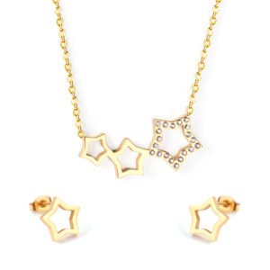 AFRA JEW Orion Set | Rosegold Stainless Steel Necklace & Earrings | Celestial-Inspired Jewelry | AFJ26001S