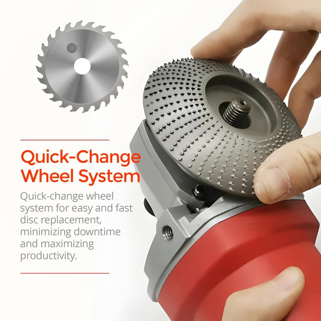 AFRA Angle Grinder - Model AFT-22-230AGRD | 2200W | 230mm Disc | 6600 RPM | Soft Start | Spindle Lock - Image 3