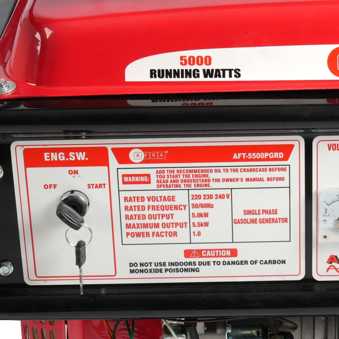 AFRA AFT-5500PGRD Gasoline Generator | 5.5KW Power, Recoil & Electric Start, Low Noise - Image 5