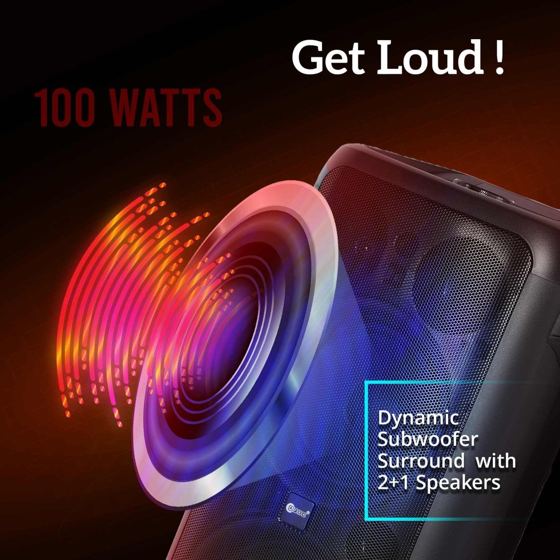 AFRA Party Speaker | 100W | Wheels & Side Handle | Remote Control | AF-100PSBK - Image 5