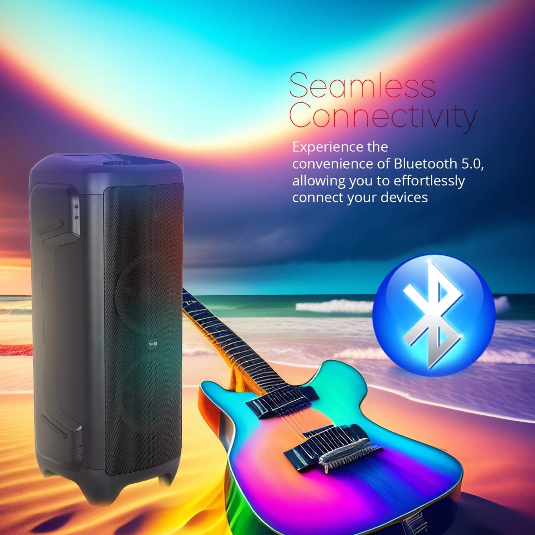 AFRA Party Speaker | 300W Power | Karaoke Mic | FM Radio | 15A Battery | AF-300PSBK - Image 4