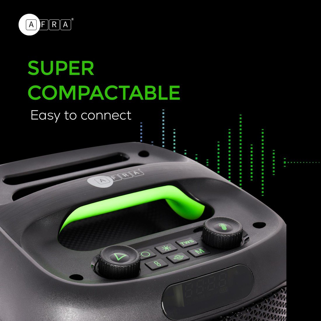 AFRA Bluetooth Speaker | 30W Ultra Bass | RGB Lighting | Rechargeable Battery | AF-0030BSBK - Image 6