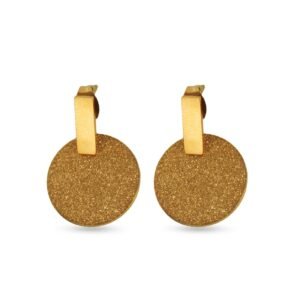 AFRA JEW Frost Earrings | Gold Stainless Steel | Textured Drop Design | Elegant Statement Jewelry AFJ21002E