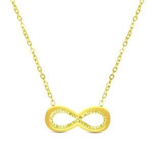AFRA JEW Infinite Necklace | Gold Stainless Steel | Infinity Symbol Pendant | AFJ70002N