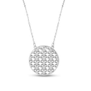 AFRA JEW Flower Necklace | Silver Stainless Steel | Delicate Floral Pendant | AFJ20001N