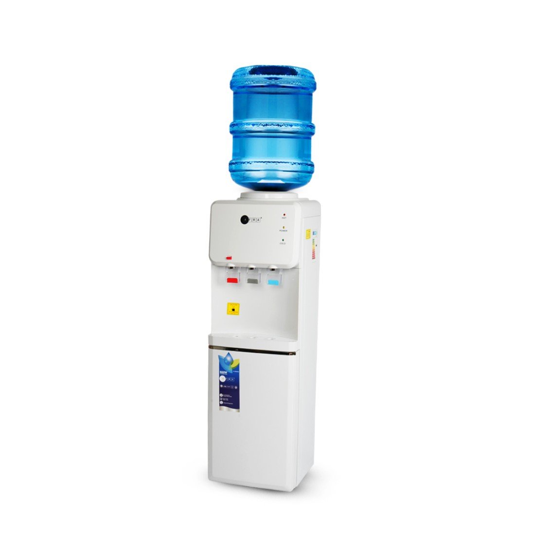 AFRA Top Load Water Dispenser with Bottom Refrigerator – 3 Tap, White, AF-9830WDWH