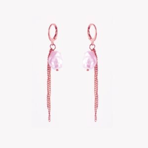 AFRA JEW Dangling Earrings | Rose Gold Stainless Steel | Elegant Drop Design | Lightweight Jewelry AFJ22002E
