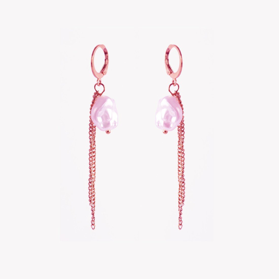 AFRA JEW Dangling Earrings | Rose Gold Stainless Steel | Elegant Drop Design | Lightweight Jewelry AFJ22002E