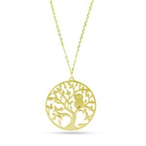 AFRA JEW Tree Necklace | Gold Stainless Steel | Tree of Life Pendant | AFJ12002N