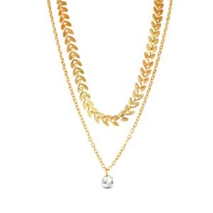 AFRA JEW Elegante Necklace | Gold Stainless Steel | Minimalist Elegant Design | AFJ60001N