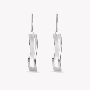 AFRA JEW Glaze Earrings | Silver Stainless Steel | Polished Minimal Design | AFJ10004E