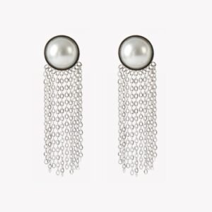 AFRA JEW Pearlet Earrings | Silver Stainless Steel | Elegant Pearl Drop Design | AFJ15005E