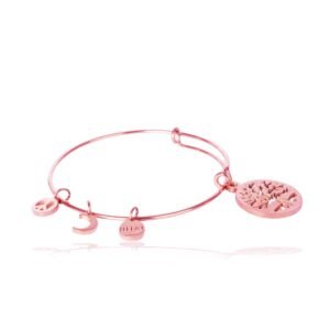 AFRA JEW Charm Bracelet | Rose Gold Stainless Steel | Elegant Unisex Wristwear | AFJ29002B