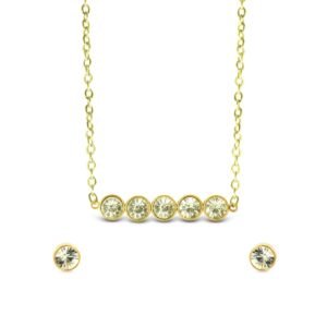 AFRA JEW Jewel Set | Gold Stainless Steel Necklace & Earrings | Classic Elegant Jewelry | AFJ40009S