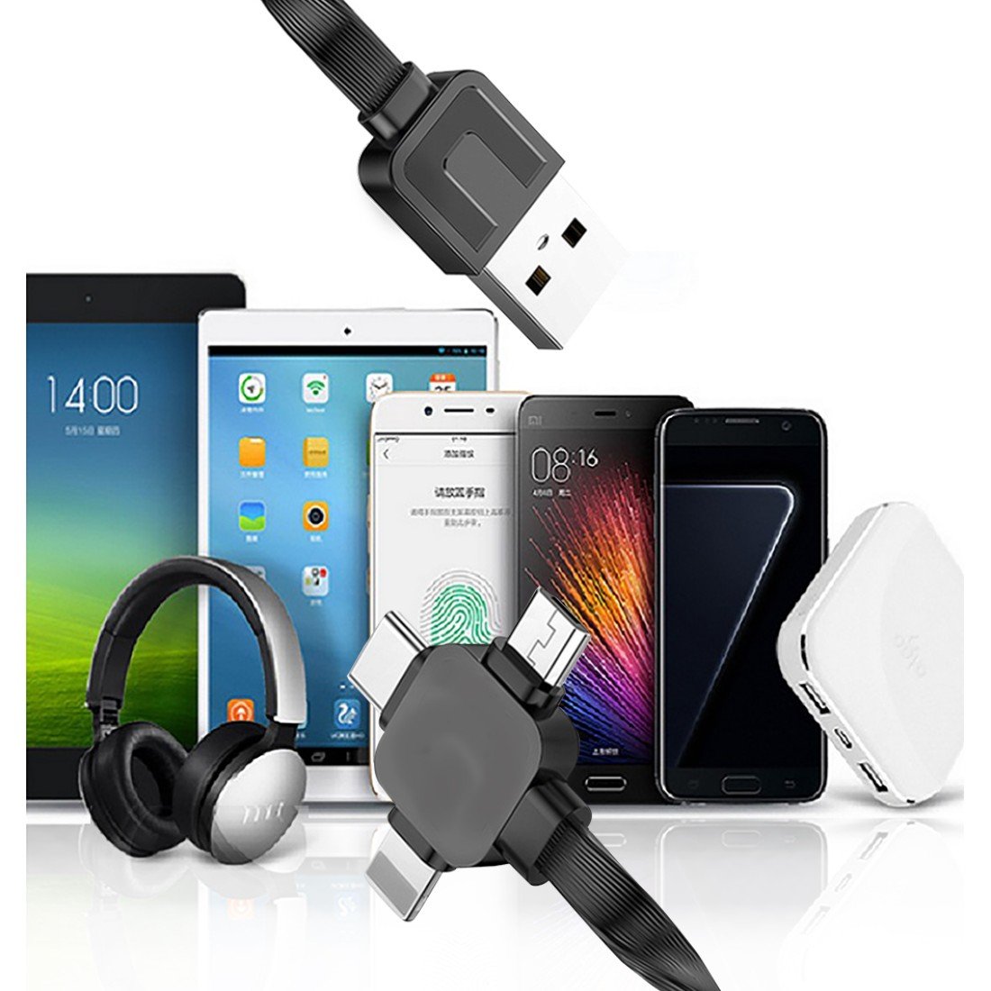 AFRA Retractable USB Charging Cable AF-0012MTPE – 1.5A, 3-in-1, Micro USB, Type-C & iPhone, 1.2m - Image 6
